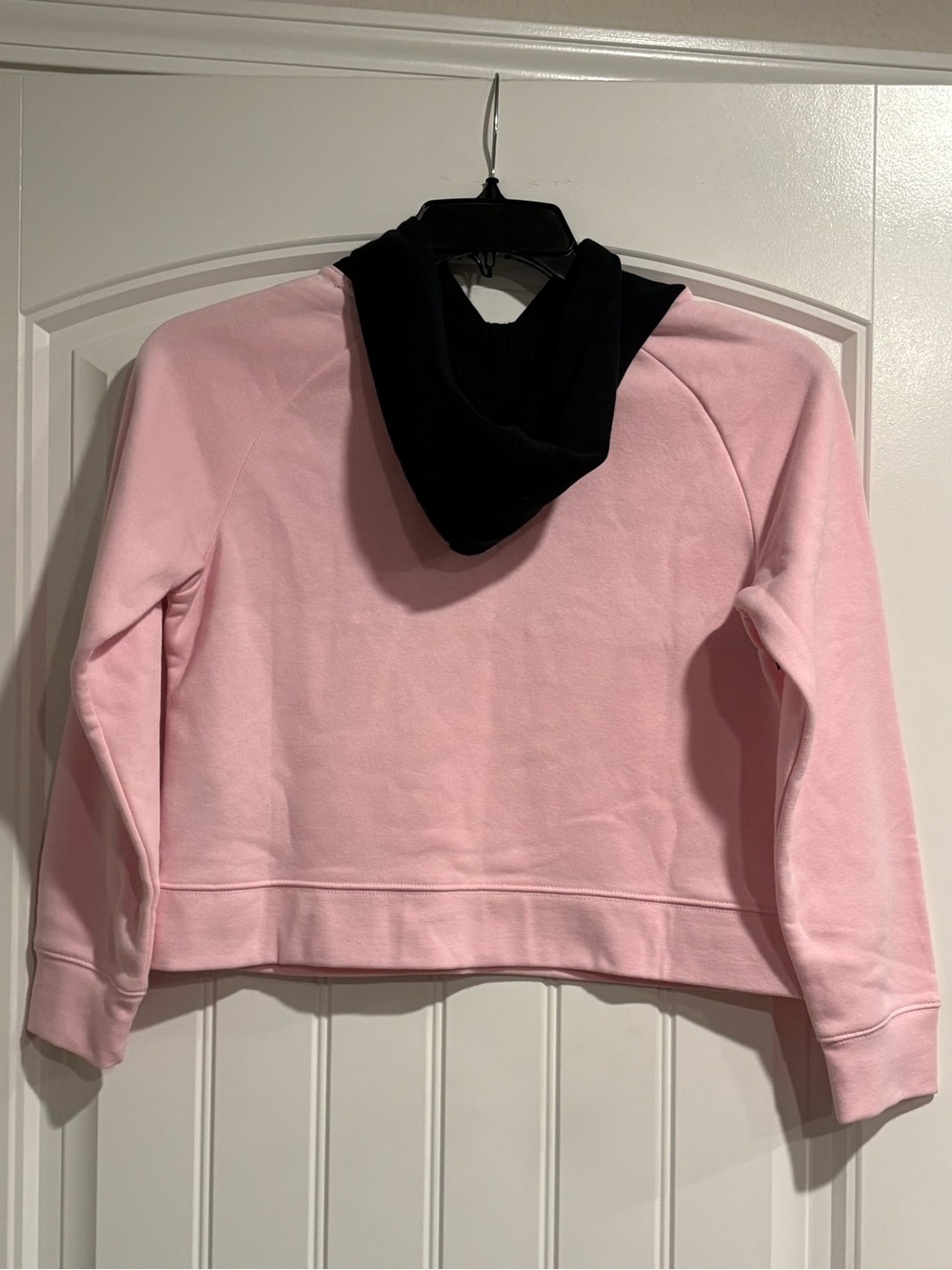 Jordan Pink, White and Black Colorblock Cowl Pullover Hoodie - Picture 2 of 5